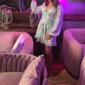 Floral Print Women's Sleepwear Dress